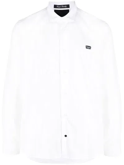 Philipp Plein Snake Detail Long-sleeve Shirt In White