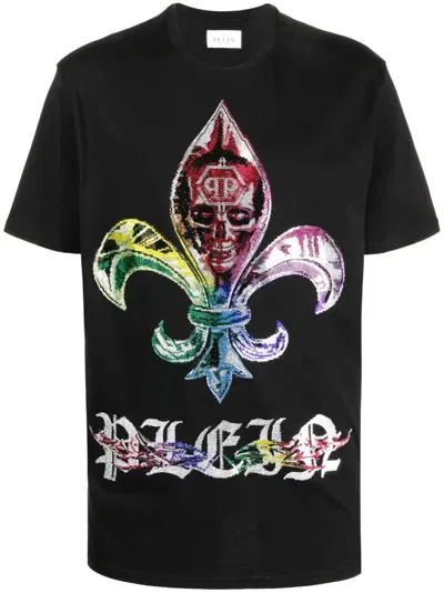 Philipp Plein Ss Chrome Round-neck T-shirt In Black