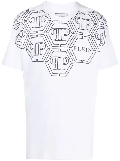 Philipp Plein Ss Hexagon Round-neck T-shirt In White