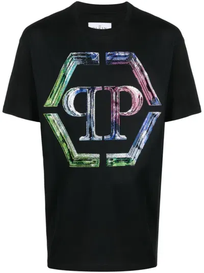 Philipp Plein Ss Pp Glass Round-neck T-shirt In Black