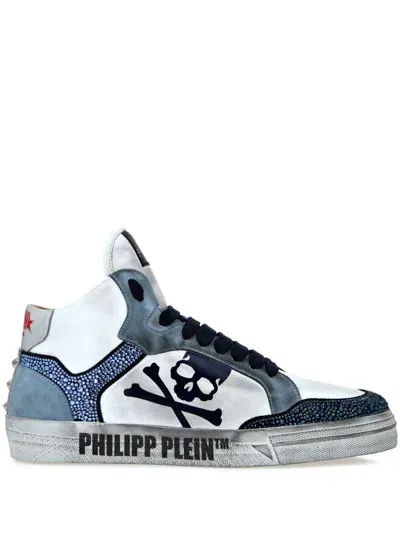 Philipp Plein Strass Retrokickz Tm Hi-top Sneakers In Weiss