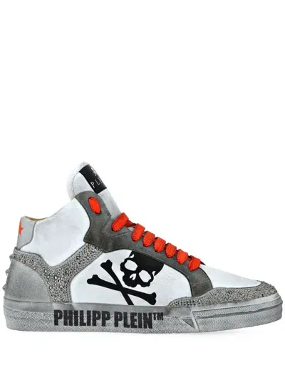 Philipp Plein Retrokickz Tm Panelled Sneakers In White