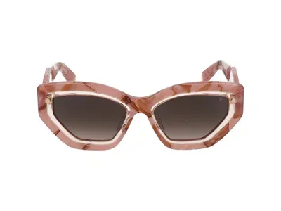 Philipp Plein Sunglasses In Opaline Pink+marbled Pink