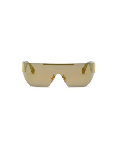 Philipp Plein Plein Hero Hexagon Shield-frame Sunglasses In Gold