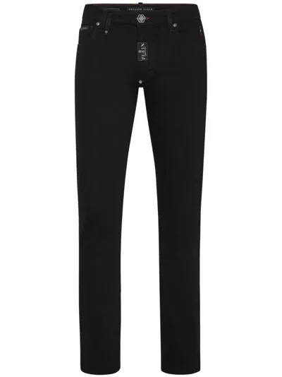 Philipp Plein Straight-leg Mid-rise Jeans In Black