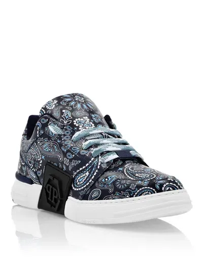 Philipp Plein Super Street Paisley-print Sneakers In Blue