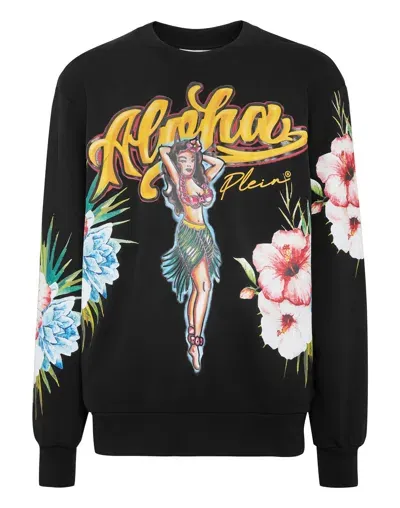 Philipp Plein Hawaii-print Sweatshirt In Black