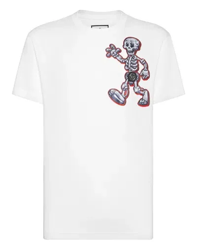 Philipp Plein Skully Gang Cotton T-shirt In White