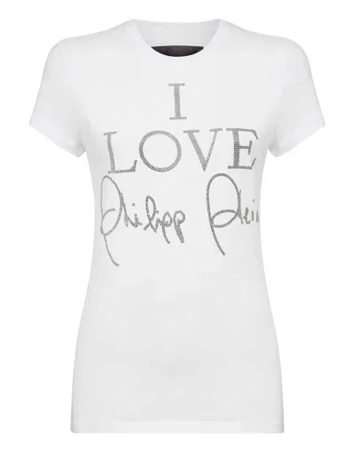 Philipp Plein T-shirt Round Neck Ss In White