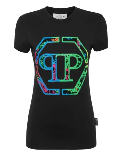 Philipp Plein Sexy Pure Rhinestone-embellished T-shirt In Black