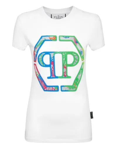 Philipp Plein Logo-embellished Cotton T-shirt In White