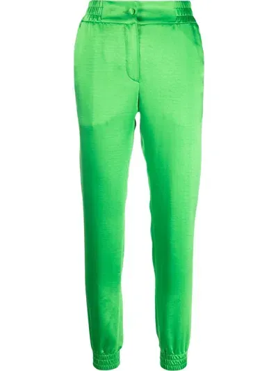 Philipp Plein Tapered Satin Track Pants In Green