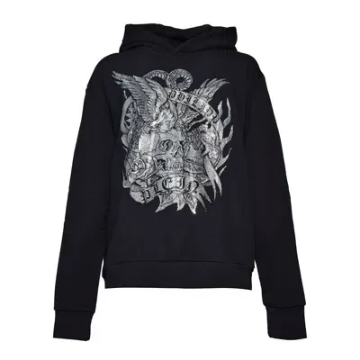 Philipp Plein Tattoo Embellished Hoodie In Black