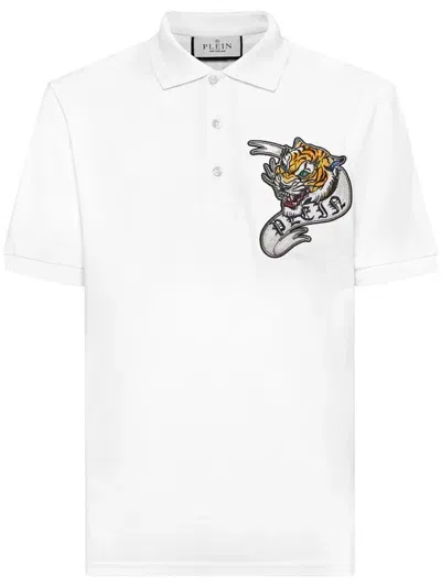 Philipp Plein Tattoo-embroidered Polo Shirt In Gray