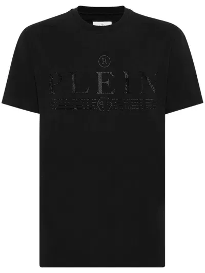 Philipp Plein Logo-embellished Cotton T-shirt In Black  