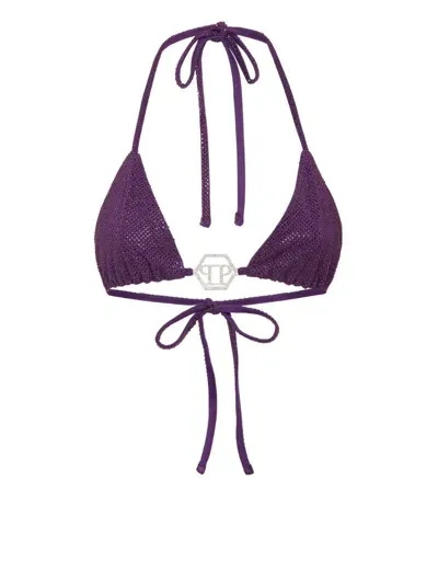 Philipp Plein Top Bikini Stones Bikini In Purple