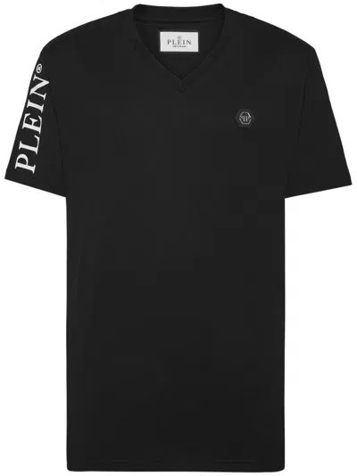 Philipp Plein V-neck T-shirt In Black