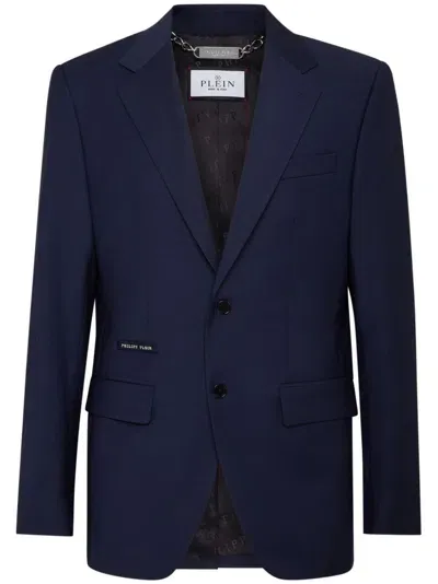 Philipp Plein Wool Blazer In Blue