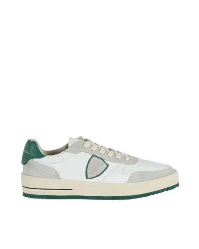 Philippe Model Paris Sneaker Nice Bianco E Verde In Wx07