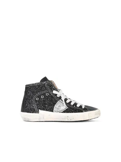 Philippe Model Prsx Black Suede Blend Sneakers