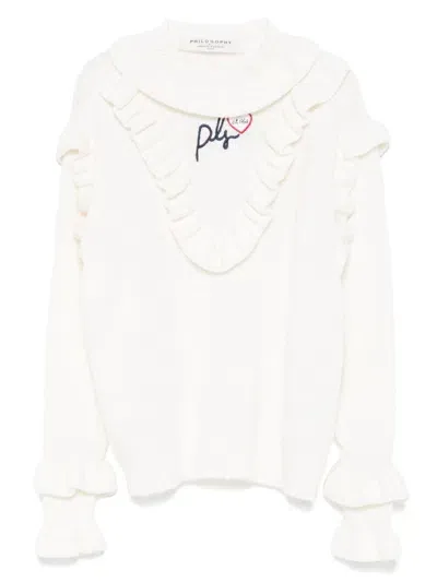 Philosophy Di Lorenzo Serafini Kids' Embroidered-logo Sweater In White