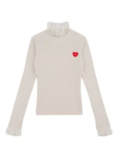 Philosophy Di Lorenzo Serafini Kids' Logo-embroidered Knit Top In Neutrals