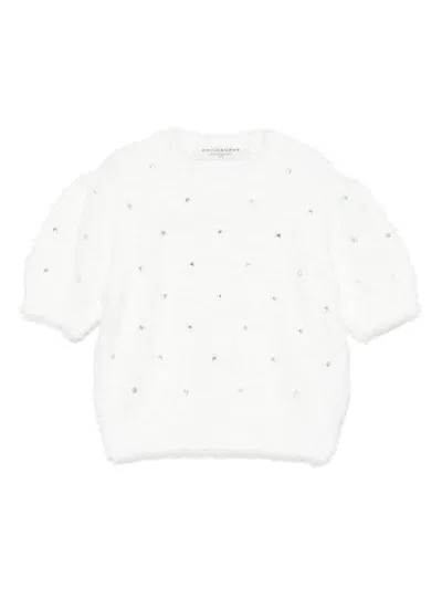 Philosophy Di Lorenzo Serafini Kids' Rhinestone-embellished Sweater In White