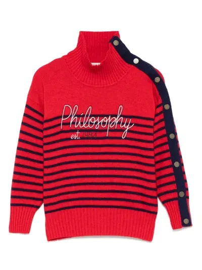 Philosophy Di Lorenzo Serafini Kids' Striped Sweater In Red