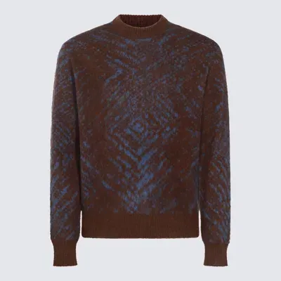 Piacenza 1733 Brown Wool Knitwear In Brown Light Blue