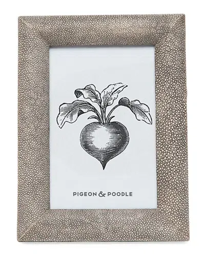 Pigeon & Poodle Oxford Faux-shagreen Frame, 4x6 In Sand