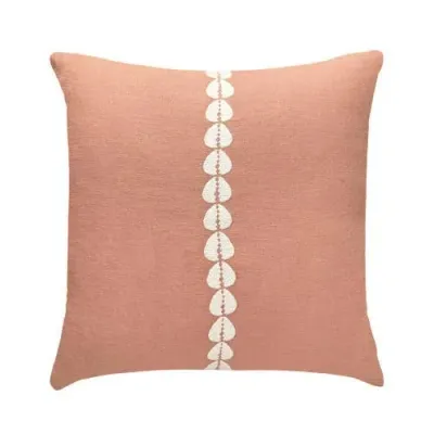 Pillowpia Cowrie Embroidered Pillow In Sandalwood