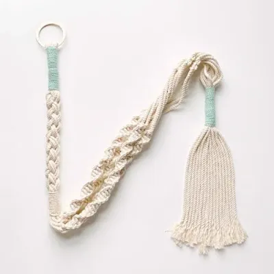 Pillowpia Trina Macrame Plant Hanger In Sea Glass