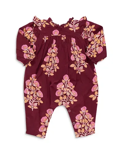 Pink Chicken Girls' Baby Girls Kalani Jumper - Burgundy Bouquet Floral - Baby