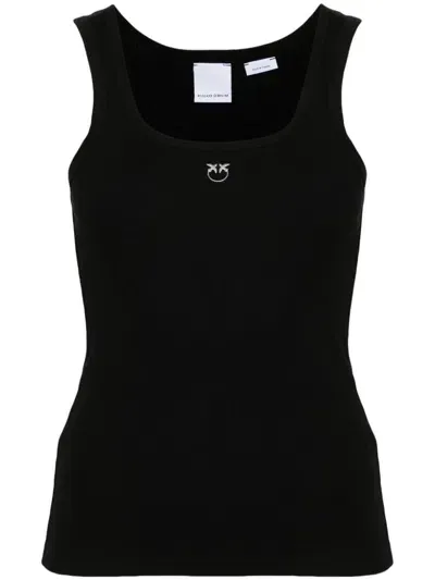 Pinko Calcolatore Logo-print Tank Top In Black  