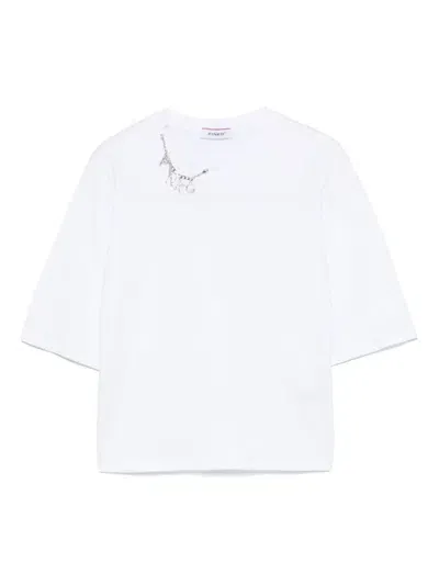 Pinko Chain-embellished T-shirt In Weiss