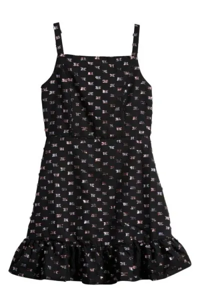 Pippa & Julie Kids' June Rainbow Metallic Party Dress In Black