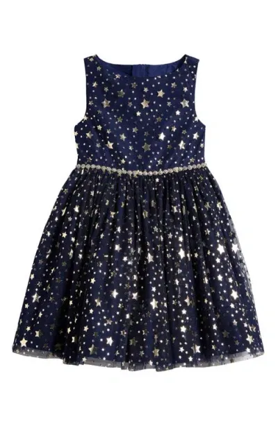 Pippa & Julie Kids' Nova Iconic Star Tulle Dress In Navy