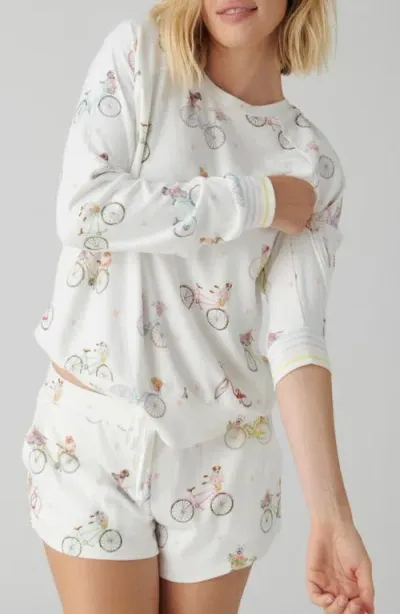 Pj Salvage Floral Market Pointelle Pajama Top In Ivory