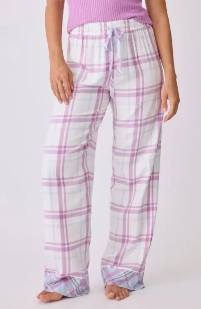 Pj Salvage Seeing Stripes Brushed Twill Pajama Pants In Ivory