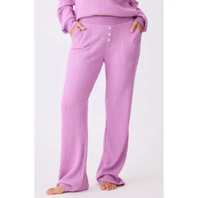 Pj Salvage Seeing Stripes Waffle Knit Pajama Pants In Lilac