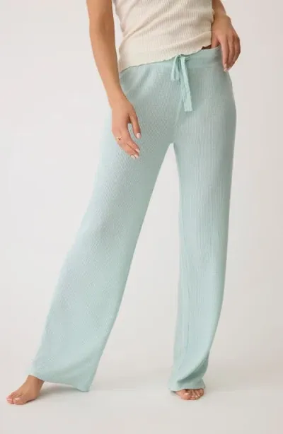 Pj Salvage Take It Easy Waffle Knit Pajamas Pants In Seafoam