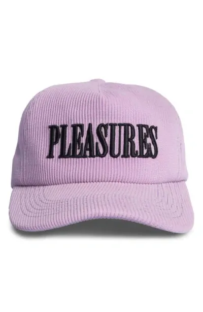 Pleasures Onyx Corduroy Snapback Baseball Cap In Purple