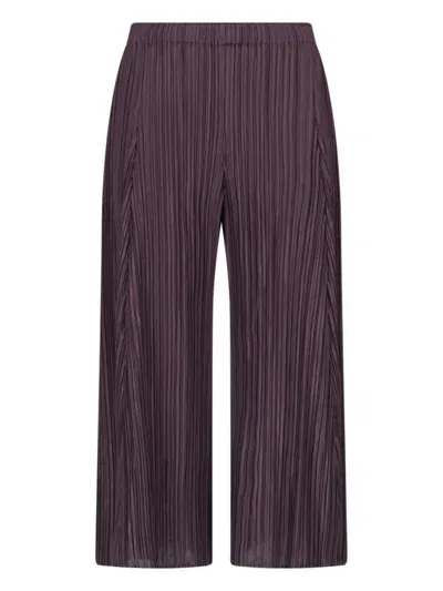 Pleats Please 'mellow' Pleated Pants In Brown