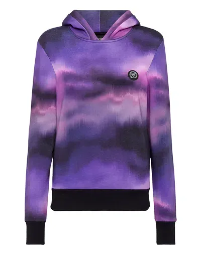 Plein Sport Hoodie Sweatshirt Optical In Purple