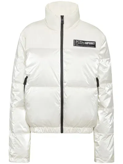 Plein Sport Logo-appliqué Puffer Jacket In 01 White