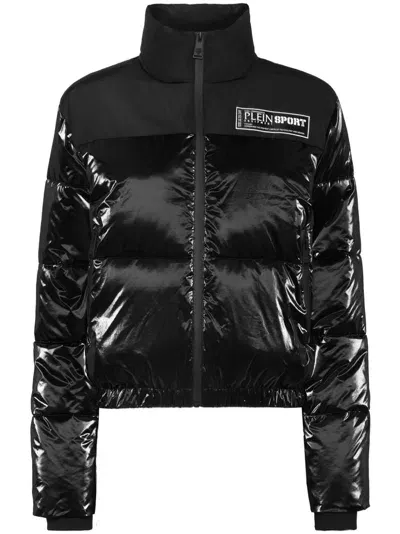 Plein Sport Logo-print Pufer Jacket In Black