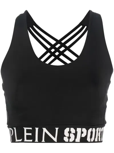 Plein Sport Sport-bh Mit Logo-print In Black