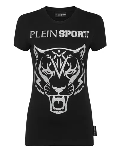 Plein Sport Sexy Pure Cotton T-shirt In Black