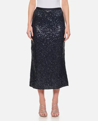 Polo Ralph Lauren A Line Sequin Midi Skirt In Blue