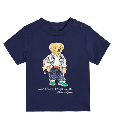 Polo Ralph Lauren Baby Polo Bear Cotton T-shirt In Blue